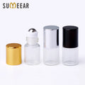SUMEEAR 2ml Clear Glass Roll-on Perfume Bottle Mini Empty Container with PP Collar Aluminium Cap for Essential Oil Sample Tester
