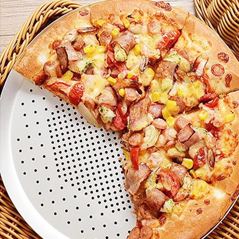 Household Non-Stick Single Tray Slices Long Shop Round 16 Inch Aluminum Oven Baking Pizza Pans