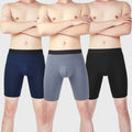 Men's Cotton Briefs Sport Custom Brand Gray Black Lightweight Long Leg Men's Boxer Briefs Under Wears for Mens