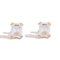 Low MOQ Wholesale Hip Hop Jewelry Bling Crystal Stud baguette Post Gemstone Earrings