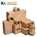 KAKA Wholesale Factory Recyclable Brown Kraft Paper Bag with Rope Handle Customizable Made Your Logo Shopping Bags for Store