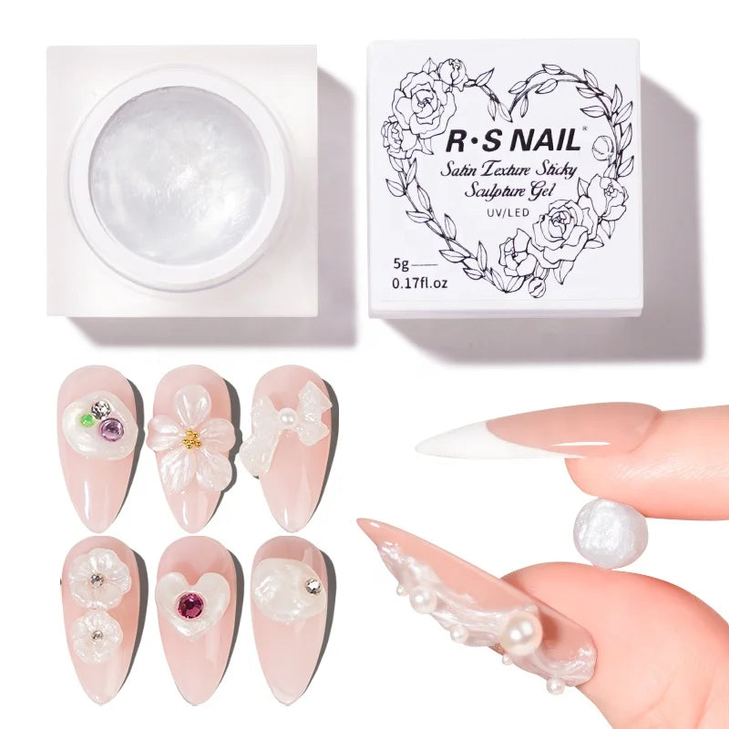 R S Nail Satin Texture Sculpture Gel Custom logo Non-Stick Hand 4d Sculpture Carving Gel MegaBDM
