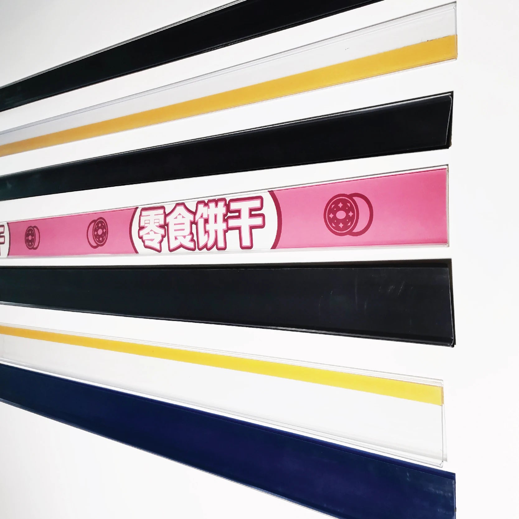 Hookei Custom Clear Display Plastic PVC Acrylic Shelf Talker Price Channel Tag Data Strip Ticket Label Holder for Metal Shelves