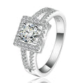 CN/GUA Origin 14K/18K Gold Plated Sterling Silver Men's Round Cut Zircon Engagement Wedding Band Ring Set for Party