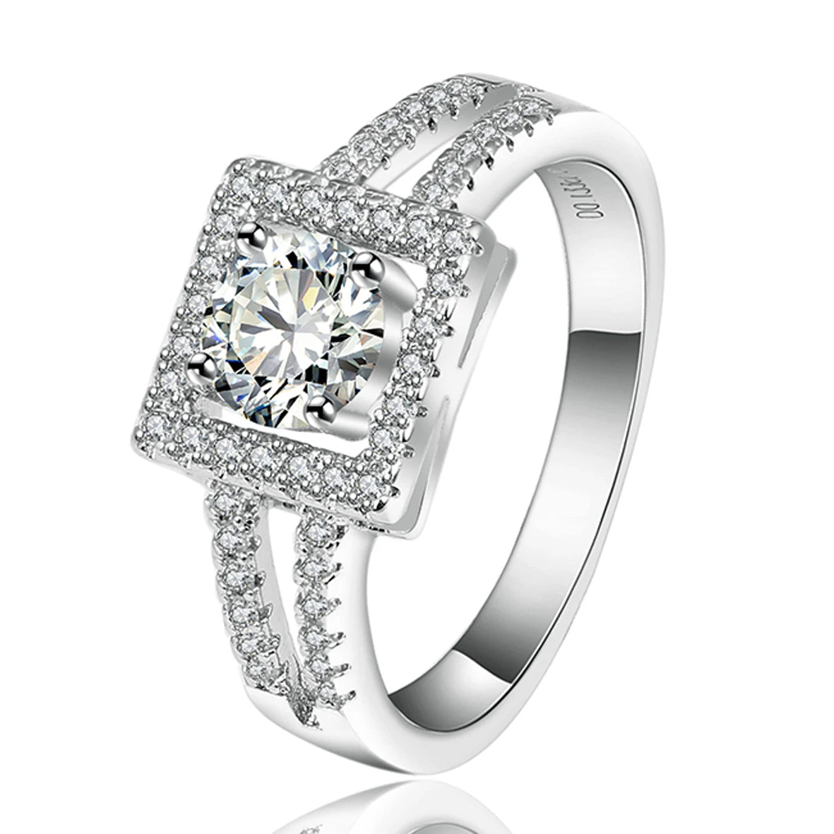 CN/GUA Origin 14K/18K Gold Plated Sterling Silver Men's Round Cut Zircon Engagement Wedding Band Ring Set for Party