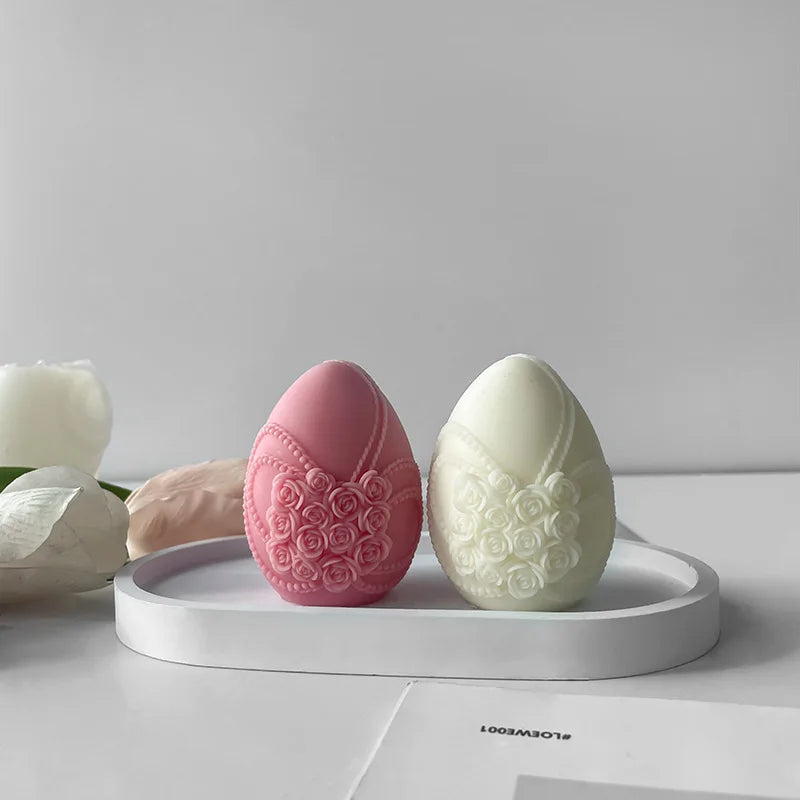 Easter Eggs Silicone Mold for DIY 3D Flower Butterfly Candle Plaster Crafts Decoration