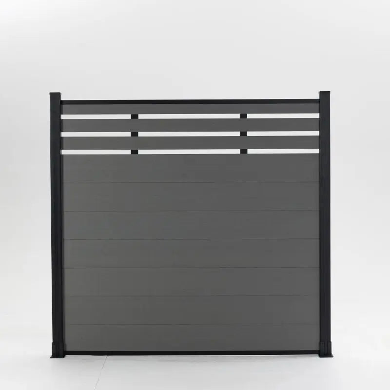 Fentech DIY WPC Fence Panels & Gate Kit Aluminum-Framed Wood Plastic Composite for Outdoor Gardens