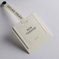 Custom White Swing Ticket Gold Foil Printed Logo Hanging Label Jeans and Clothing Product Tag