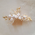 Elegant Gold Leaf Crystal Accessory Hair Comb New Ins Bridesmaid Headdress for Wedding Bride Bridesmaids Side Hair Accessory