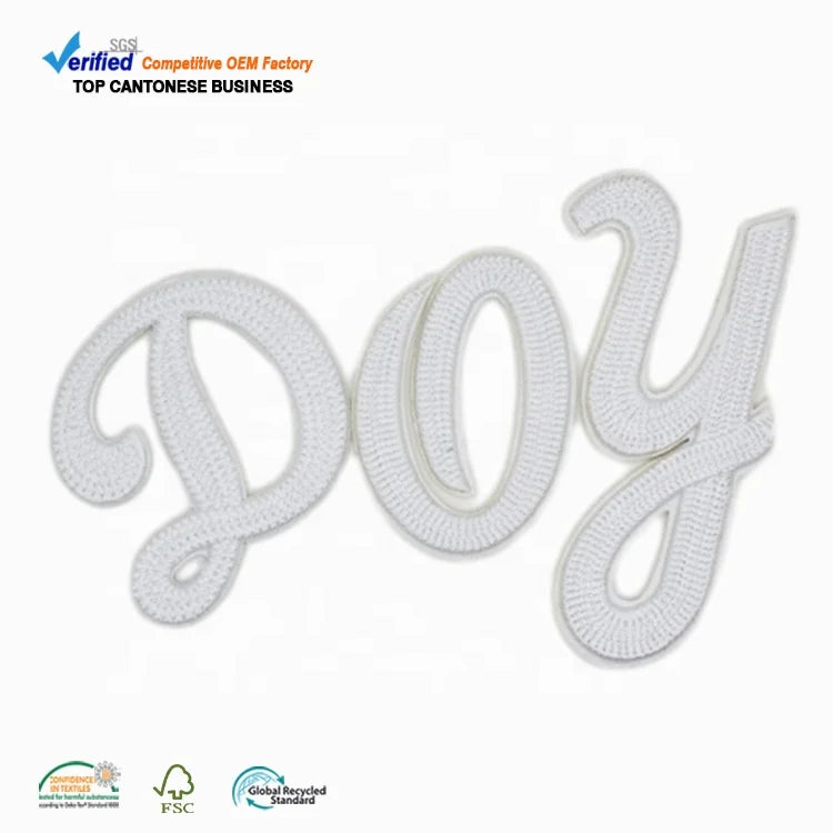 Small Embroidery Garment Badges Producer Custom Alphabet Logo Embroidered Letters Patches With Iron on