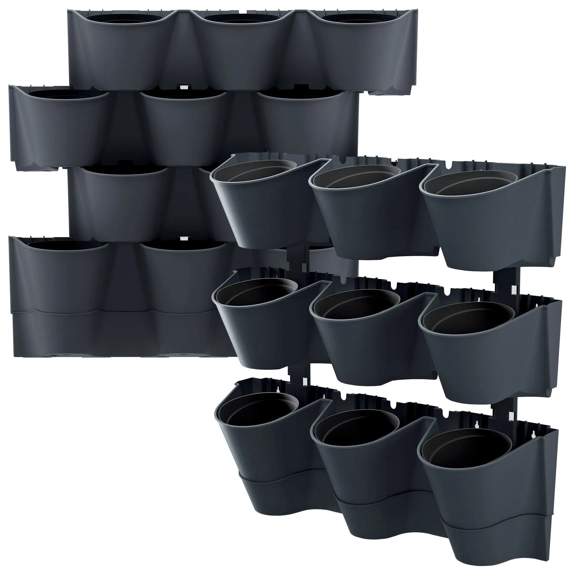 Prosperplast Cascade Wall vertical planter made of plastic in anthracite color 67 (length) x 17.7 (width) x 57 (height) cm