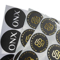 MU Manufacture Custom Your Own Golden Logo PVC Copper Self-adhesive Stickers Synthetic Paper Label Stickers