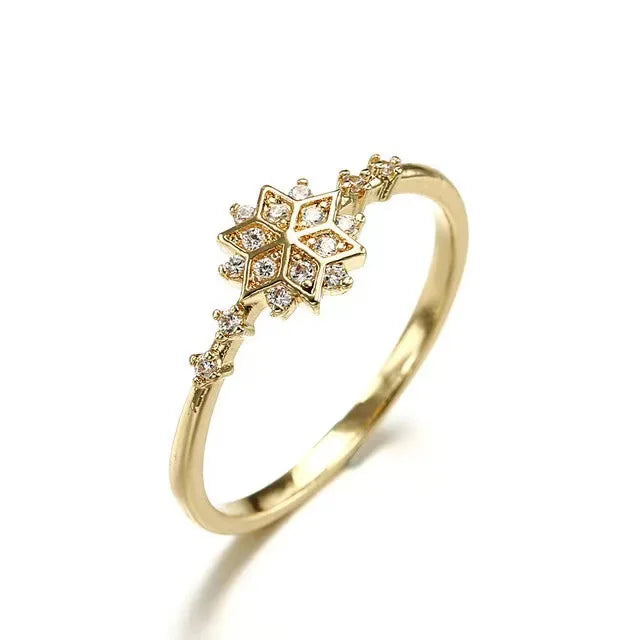 Low MOQ Wholesale Snowflake Ring Winter Jewelry Women 925 Sterling Silver