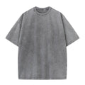 Vintage Heavyweight 100% Cotton Drop-Shoulder Oversize T-Shirt Acid Wash Black Long Length Light Bamboo Knitted High Woven