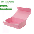 Pink Gift Box Collapsible Gift Box with Lid Magnetic Closure Matte Textured Finish Box for Wedding Gifts