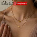 EManco Trendy Stainless Steel Gold Plated Letter Pendant Women's Single Layer Link Chain Necklace Wholesale Fashion Jewelry