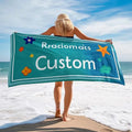 Customized Logo Size Pattern Packing Full Color Children Beach Towel Custom Hand Towel