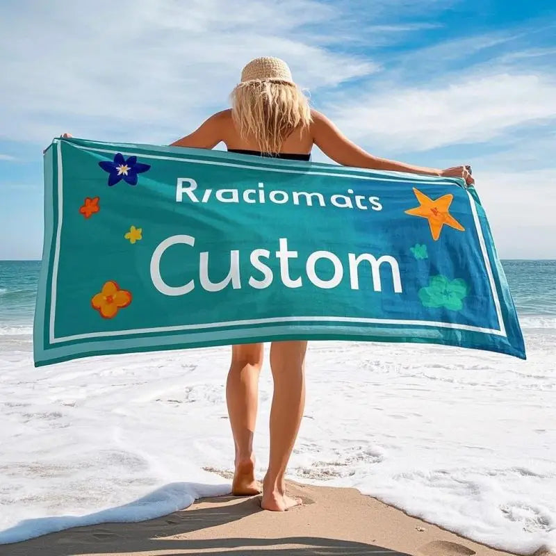 Customized Logo Size Pattern Packing Full Color Children Beach Towel Custom Hand Towel