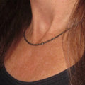 New Design Tiny Faceted Hematite Natural Gemstone Beaded Necklace 1*1.5 mm Black Hematite Beaded Short Choker Necklace Jewelry