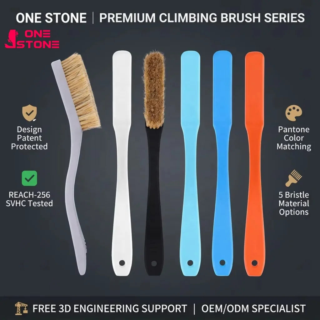 Multiple Color Options Rock Climbing Plastic Boulder Brush Boar Hair for Climbing Hangboard Climbing Brush
