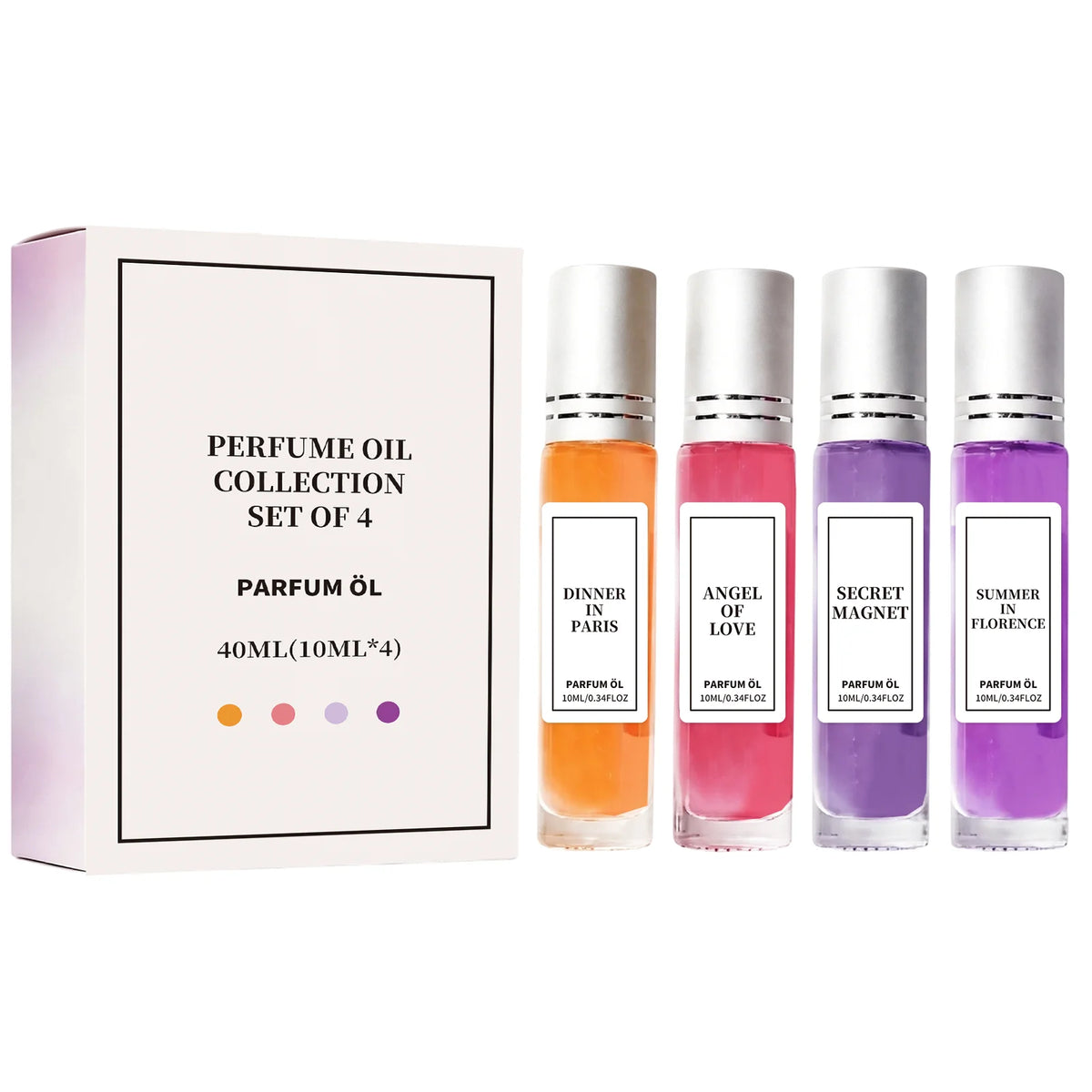 Perfume Gift Set 4 X 10ml Spray Light Fragrance Eau De Parfum Collection Peony Strawberry Grapefruit Jasmine Lavender Extracts MegaBDM