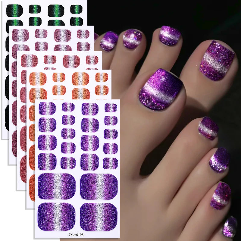 Hot Sales Long Lasting Non-toxic Environmentally Friendly Toe Nail Polish Strips Exquisite Nail Wraps Stickers