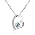 Hot Selling Zircon Four Leaf Clover Necklace Mother's Day Gift Delicate Silver Plated Hollow Diamond Heart Necklace