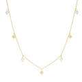 CANNER 925 Sterling Silver Pendant Necklace with Pearls and Star Charms 18K Gold Plated for Parties and Anniversaries