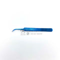 2025 Professional Sustainable Blue Plasma Stainless Steel Eyelash Tweezers Straight Curved Pointed Tip Precision Durable