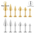 ASTM F136 Titanium Internal Thread Spike Taper Cartilage Earring 16G Helix Tragus Stud Flat Back Labret Piercing Jewelry