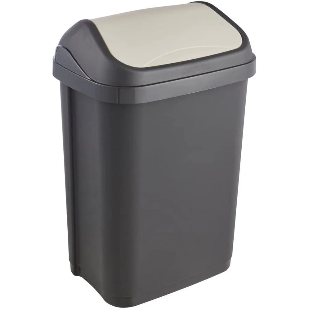 keeeper Trash Can with Swing Lid 10 l Graphite Grey Swantje Range