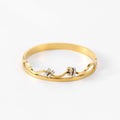 Fashion New Personality Movable Titanium Steel Bracelet Inlaid with Diamond Wave  Stainless Steel Bracelet Women's
