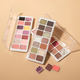 Wholesale Multichrome Smokey Pearly Eyeshadow Palette Private Label 14 Colors High Pigmented Metallic Shimmer Glitter Eyeshadow