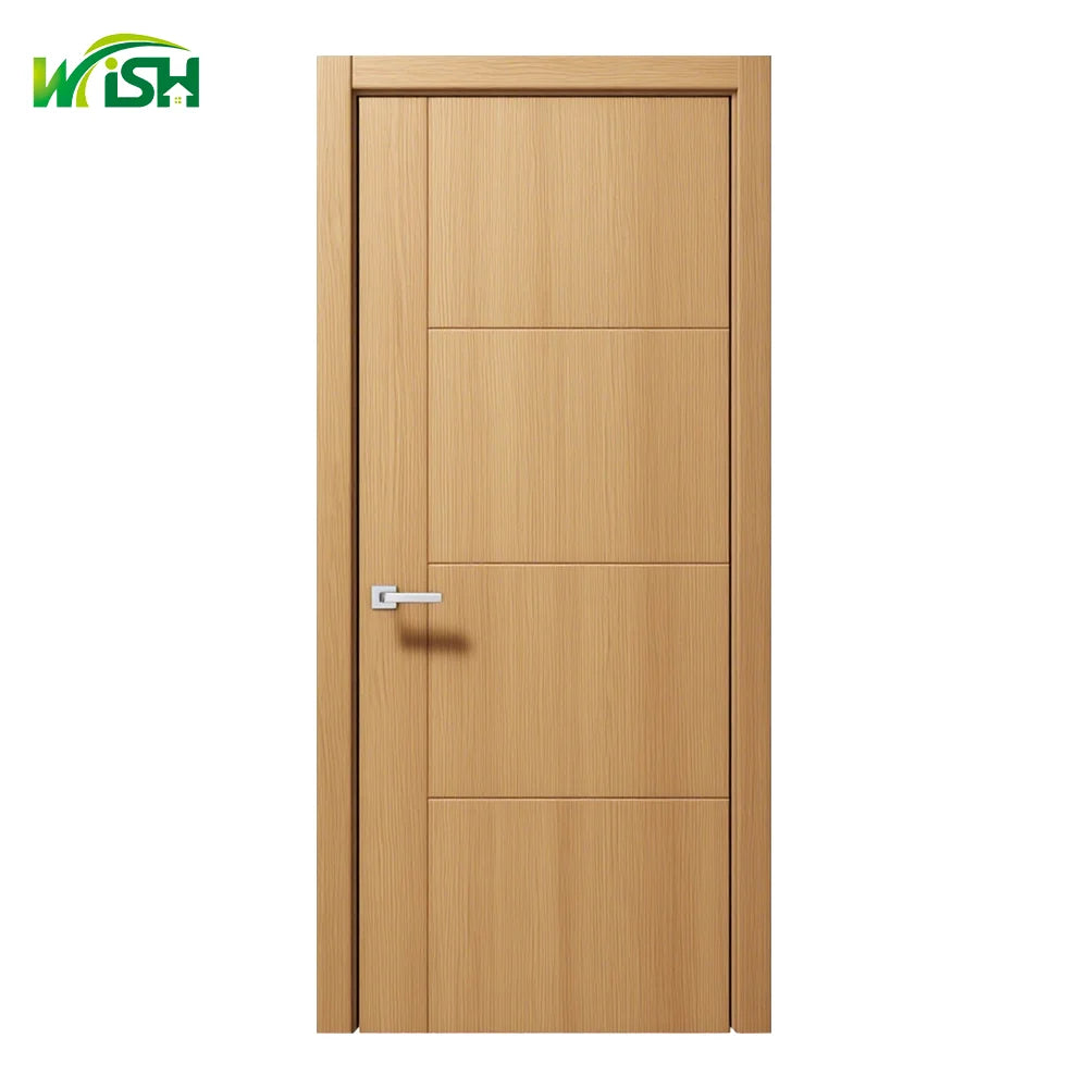 Modern Designed Simple Swing Flush Panel Solid Wood Internal MDF Soundproof Exterior Bedroom Apartment Villa Door