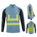 Breathable Pique Knit Fabric Security Reflective Polo High Visibility Hi Vis Work Safety T Shirt Long Sleeve Shirts