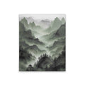Modern Hanging Wedding Home Decor Canvas Mountain Landscape Wall Art-Made in Germany Green Grey Stretcher Frame