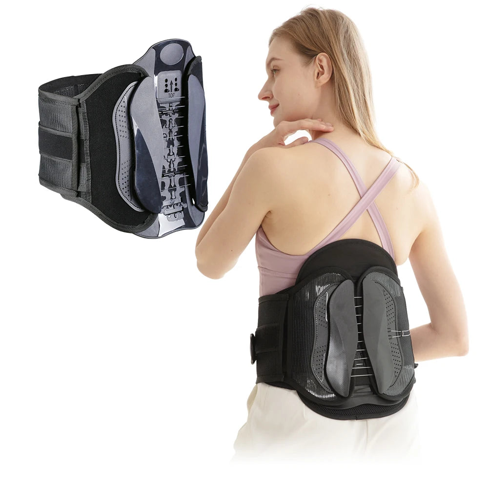 Alphay Spinal Care Elastic Decompression Device Lumbar Lower Back Support Brace Nylon Mesh for Back Pain Relief Herniated Disc