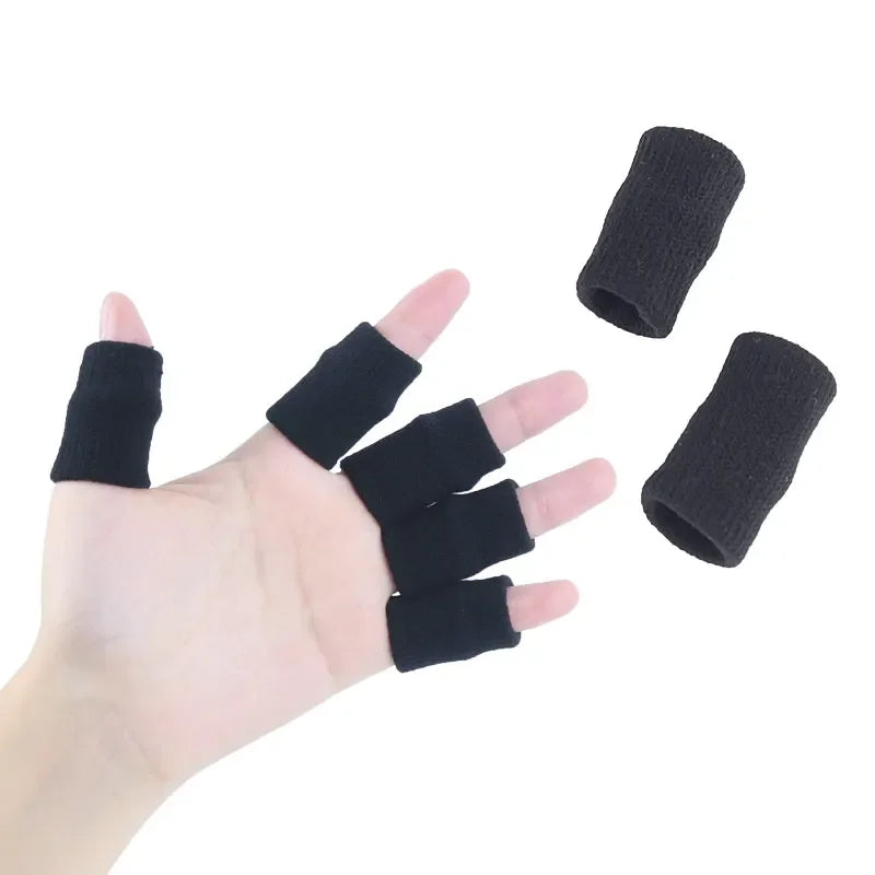 Melenlt 10pcs Elastic   Finger Sleeves    Finger Compression Sleeve Protector Sport Finger Splints for Arthritis