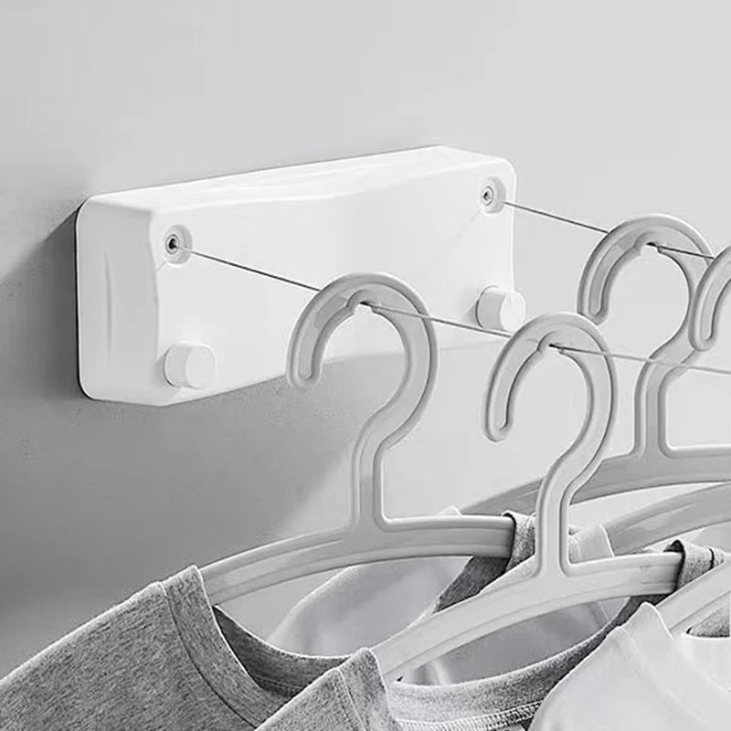 Clothes Drying Pulley Wall-Mounted Outdoor Rope Portable Retractable Clotheslines
