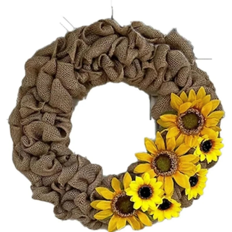 Artificial Flower Wreath for Front Door Farmhouses Wedding Holiday Autumn Harvest Thanksgiving Spring Wreath Garden Decoration