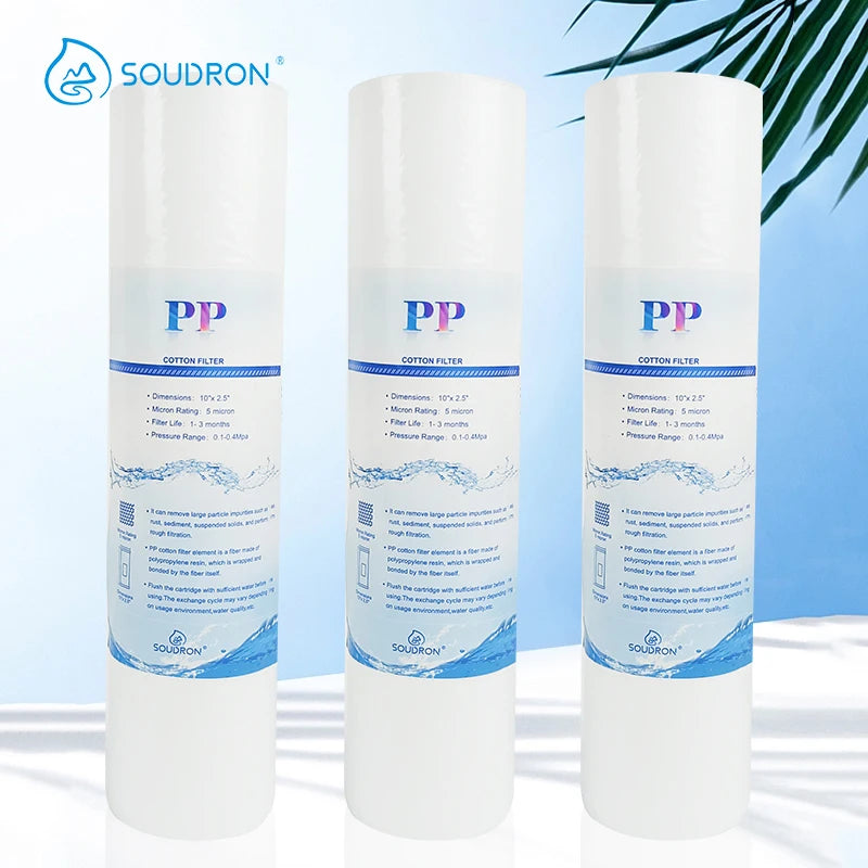 Factory Supply PP Cotton Filter Cartridges for Household RO Water Filtration High Efficiency Polypropylene Filtration