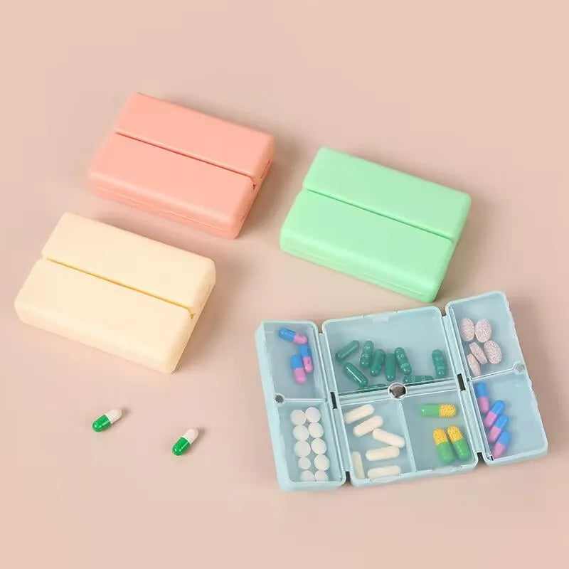 JUXINDA Portable 7-Day Magnetic Plastic Pill Box Weekly Pill Organizer with 7 Compartments for Travel Storage