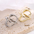 Fenyi Wholesale Jewelry Fashion Simple Temperament Personality Design Open Four Leaf Gold Plated  Ring Female Women