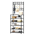 Wholesale Most Sold 2026 Coat Clothes Bag Storage Floor Stand Shelf Folding Shoe Rack for Bedroom Dormitory With Hangers Hooks MegaBDM