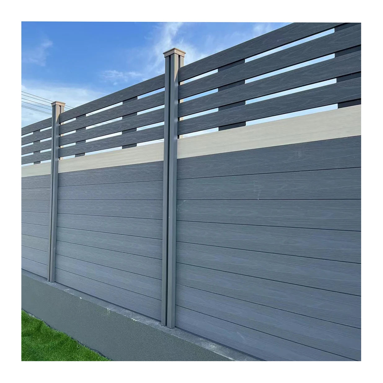 Hot Sale Modern Design Wood Plastic Fence Customized Sizes Privacy Panel Outdoor Use Eco-Friendly Anti-Slip Waterproof Brushed