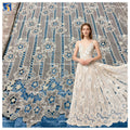 YX1258 2026 150gsm Hollow-Out Single-Sided Embroidery Fabric Chiffon White Water-Soluble Two-Color Embroidery Lace Fabric MegaBDM