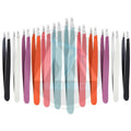 Professional Stainless Steel Facial Tweezers Slanted Pointed Tips 4in Length Blackhead Ingrown Hair Remover Extraction Tools for