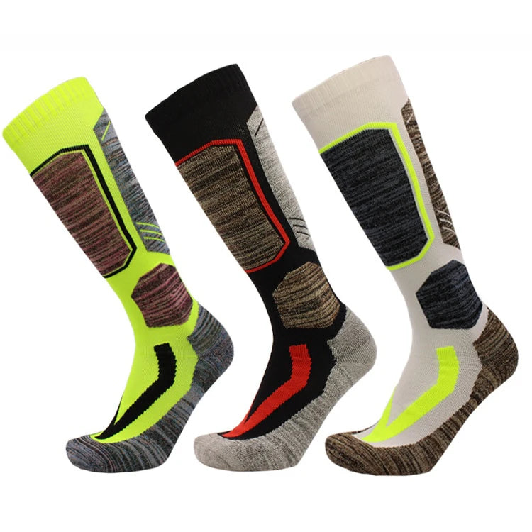 Brand Men's Professional Thick Knee Deodorant Socks for Snowboarding Winter Sports Tennis Horse Riding Bottom Youth Crew Size
