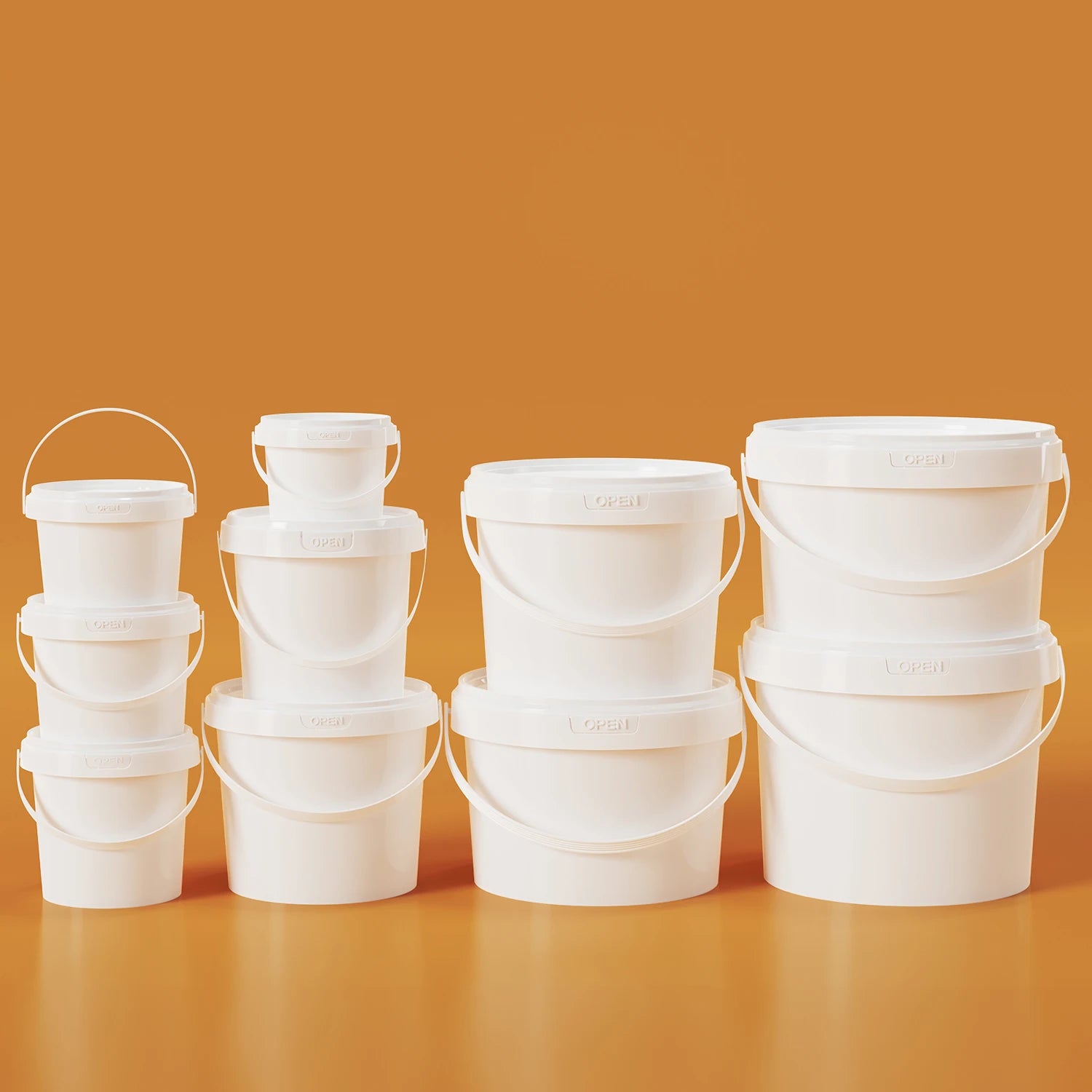 Wholesale Airtight FDA Approved Empty Plastic Buckets for Nuts Cream Frosting Custom Buckets with Lid Small Printing Buckets