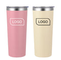 22oz/660ml Bulk Tumblers Insulated Double Wall Travel Coffee Mugs Durable Powder Coated Stainless Steel Tumblers With Lid Straw